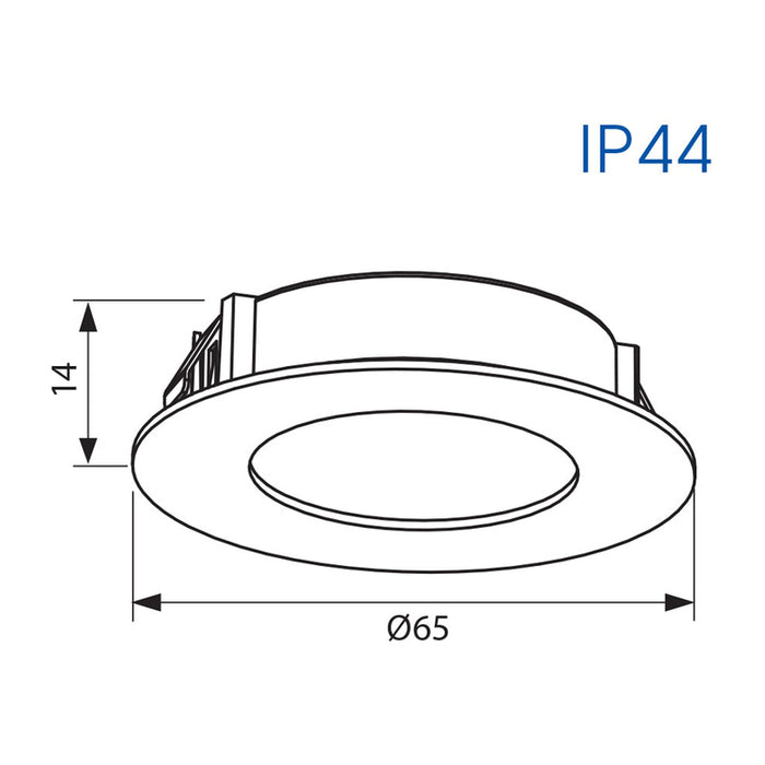 LED MOON FOR BUILT-IN 2W 4000K 150LM IP44 BLACK VIVALUX OLI