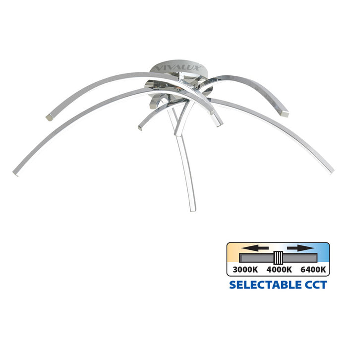 LED CEILING LAMP 36W 3000-6400K 2620LM 60CM CHROME VIVALUX LOREIN