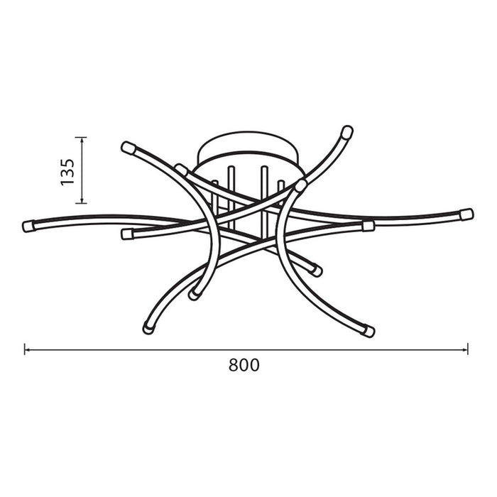 LED CEILING LAMP 40W 3000-6400K 3035LM 80CM CHROME VIVALUX ANETA