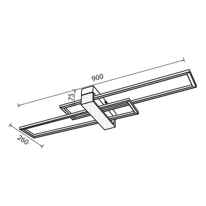 LED CEILING LIGHT 30W 3000-6400K 1544LM BLACK/WOOD VIVALUX LUCAS