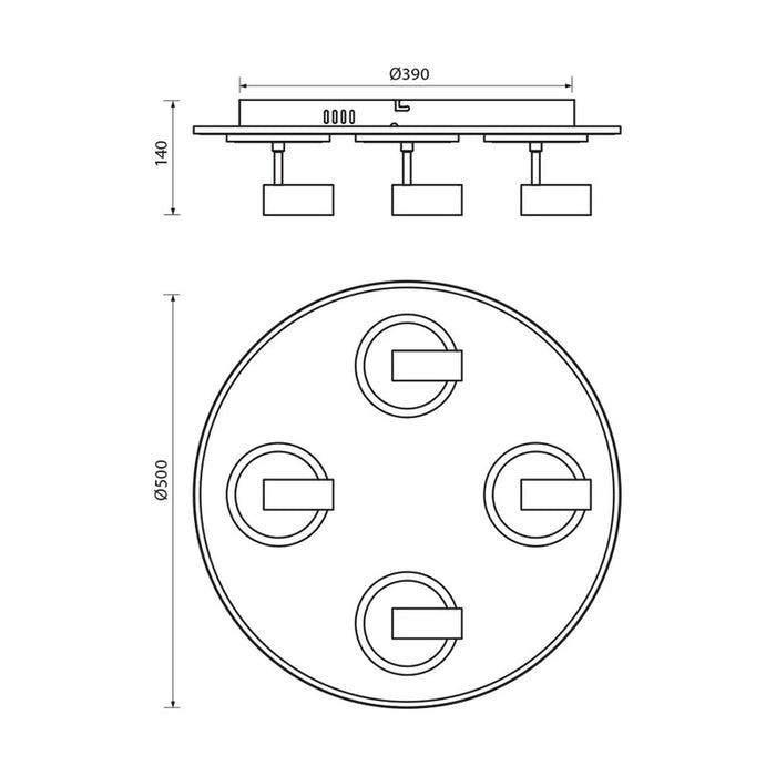 LED CEILING LAMP 74W 3000-6000K 4903LM 50CM VIVALUX DOROTHY
