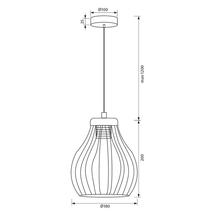 CHANDELIER E27 18CM BLACK VIVALUX BERNARD-E