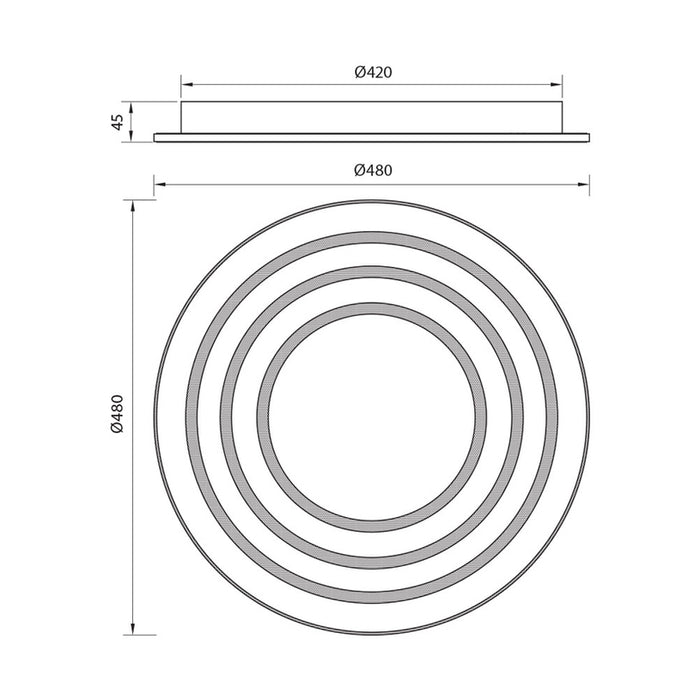 LED RGB CEILING LIGHT 80W 3000-6000K 4635LM 48CM WHITE DU VIVALUX DALIA