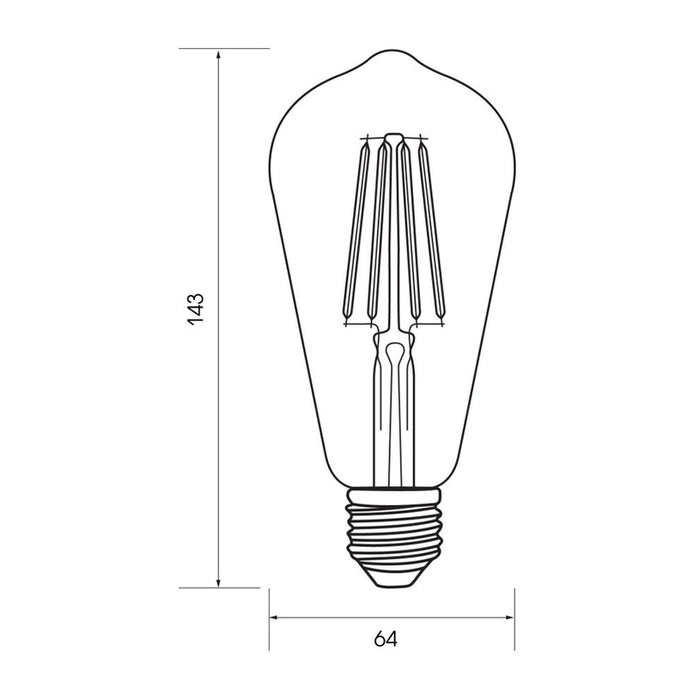LED BULB E27 8W 1055LM 3000K FILAMENT VIVALUX