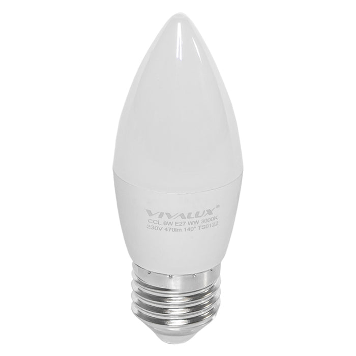 LED BULB E27 6W 470LM 3000K CANDLE VIVALUX