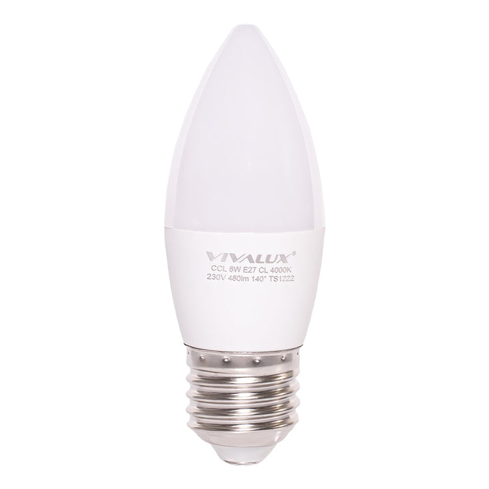 LED BULB E27 6W 480LM 4000K CANDLE VIVALUX