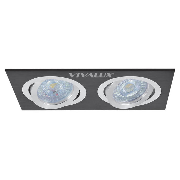 LUNA ALUMINUM BLACK DOUBLE RECTANGULAR 172X92 MM VIVALUX STYLE