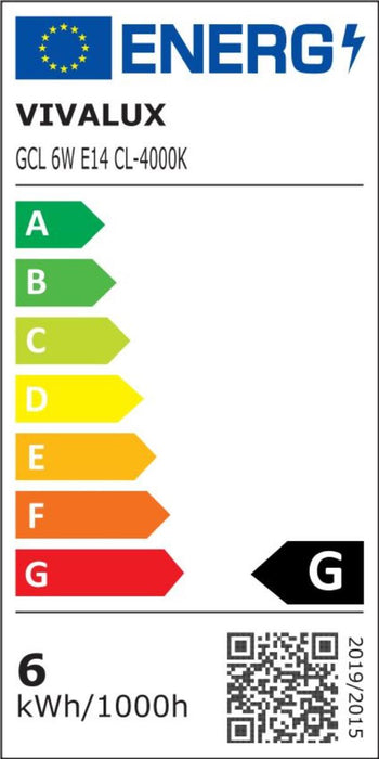 LED LAMP E14 6W CL-4000K GCL