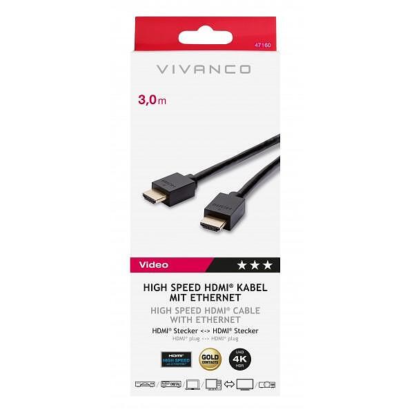 Cable Vivanco 47160 High-speed HDMI gold-plated, 4k HDR 2m