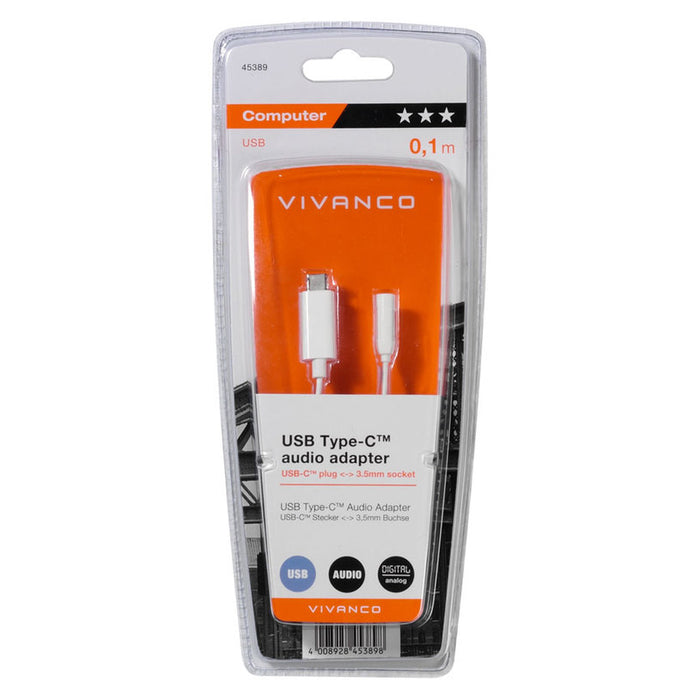 Cable VIVANCO USB-C to 3.5 mm M/F 45389