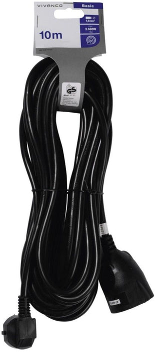 EXTENSION CORD VIVANCO SCHUKO 10M 61157 BLACK
