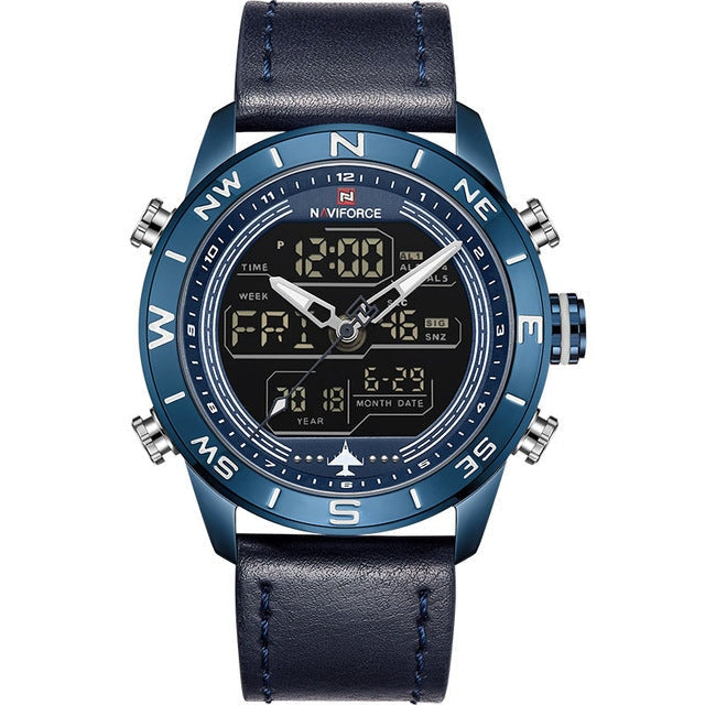 Waterproof male quartz watch with dual display NAVIFORCE 9144