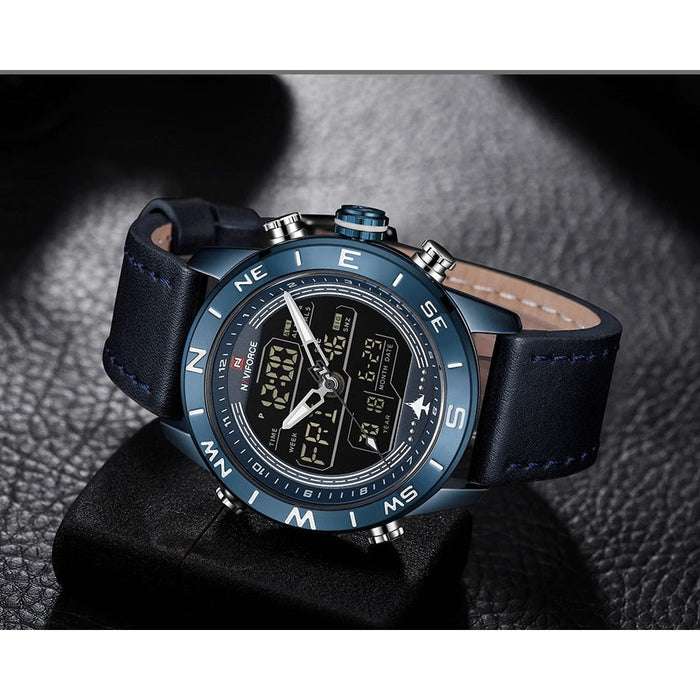 Waterproof male quartz watch with dual display NAVIFORCE 9144