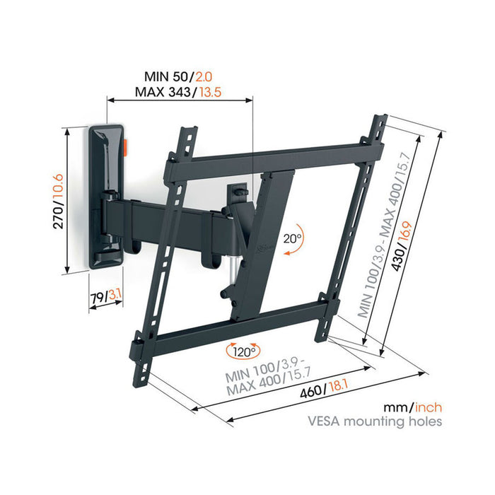 TV Stand VOGELS TVM 3423 COMFORT BLACK