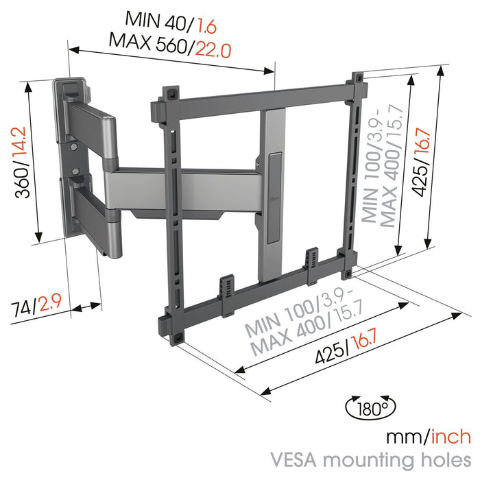 TV Wall Mount with Arm Vogel's TVM5445   NEGRO 32" 65"