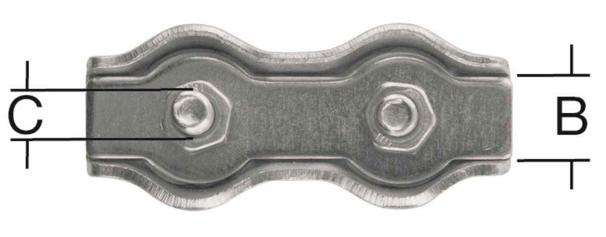 CONNECTION FOR METAL. ROPE DOUBLE 2MM M4 2PCS
