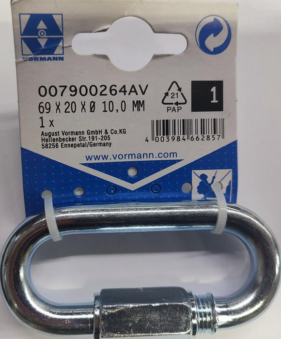 CARABINA OVAL WITH NUT VRN 10MM 69/12X20