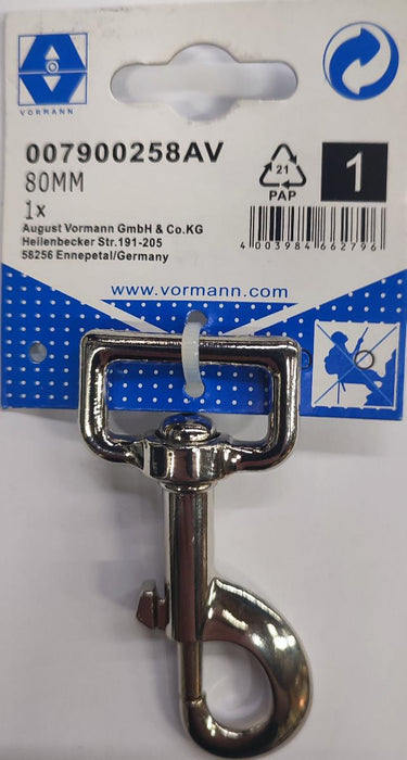 CARABINER WITH BELT SWIVEL NICKEL 80/26