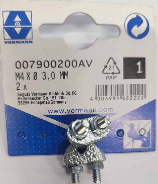 CABLE CLAMP POTSIN VRN 3MM M4 2PCS