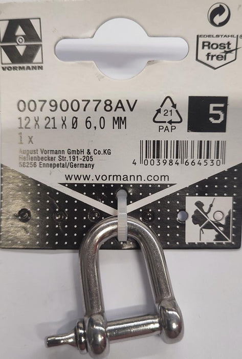 CLAMP STAINLESS STEEL VRN 6MM 21/12