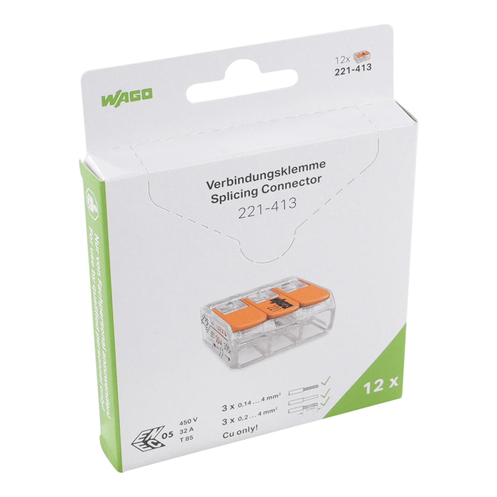 QUICK CONNECT CABLE CLAMP 12 PCS 3X0.2-4MM2 WAGO