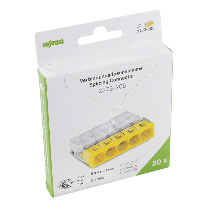 CABLE CLAMP WITH QUICK CONNECTION 20 PCS 5X0.5-2.5MM2 WAGO