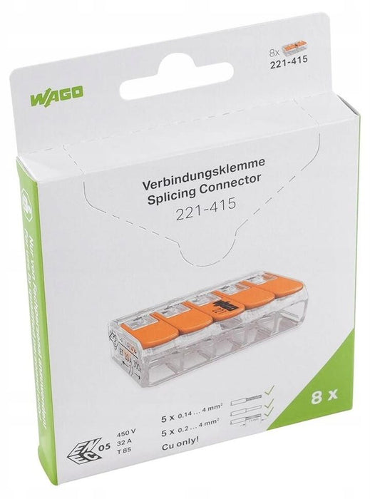 QUICK CONNECT CABLE CLAMP 8 PCS 5X0.2-4MM2 WAGO
