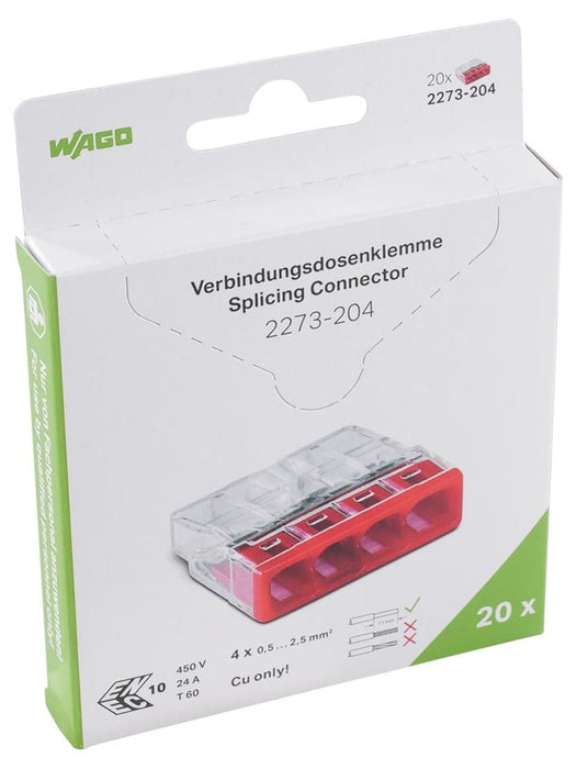 QUICK CONNECT CABLE CLAMP 20 PCS 4X0.5-2.5MM2 WAGO