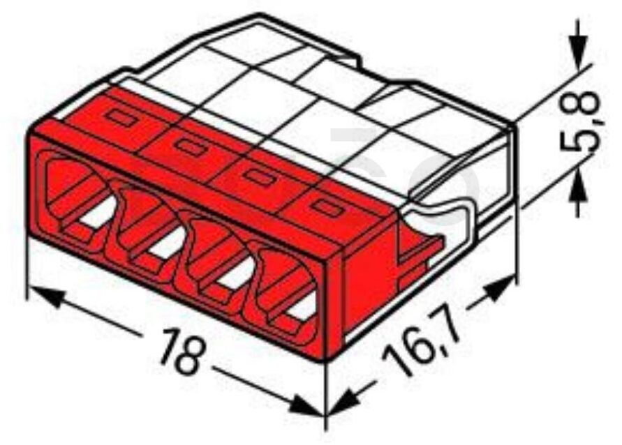 QUICK CONNECT CABLE CLAMP 20 PCS 4X0.5-2.5MM2 WAGO