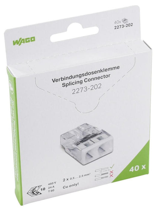 QUICK CONNECT CABLE CLAMP 40 PCS 2X0.5-2.5MM2 WAGO
