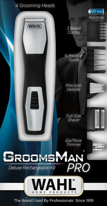 Wahl GroomsMan Pro Battery Black, Stainless steel