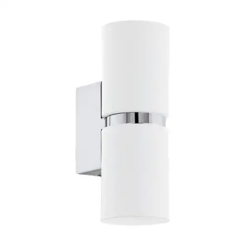WALL APPLIQUE PASSA 2XGU10 Ф60MM CHROME/WHITE EGLO - Аплици<<<Вътрешно осветление<<<Мебели и