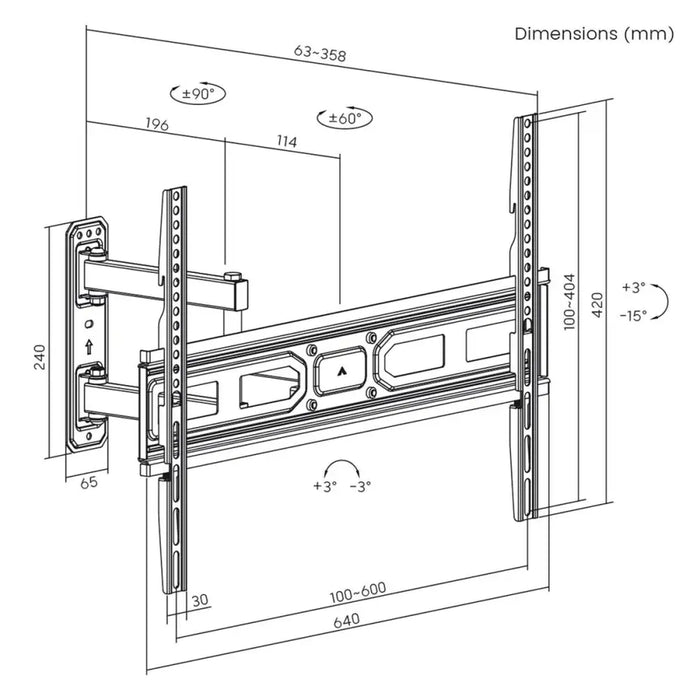 Wall Bracket MacLean MC-798N 70’’ 35 kg - Поставки за телевизори<<<Електроника Телевизори<<<Компютри|