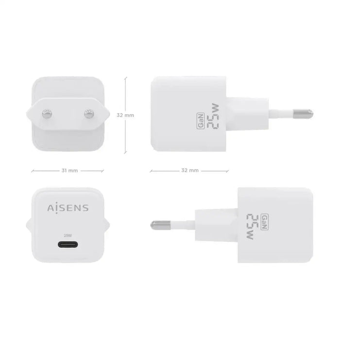 Wall Charger Aisens ASCH-25W1P012-W White 25 W (1 Unit) - Електроника Телефони и таблети<<<Компютри|