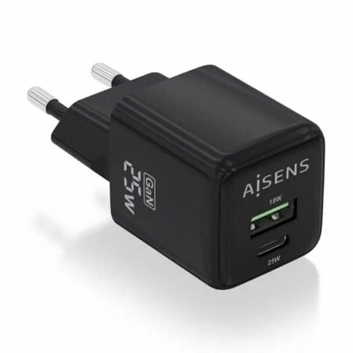 Wall Charger Aisens ASCH-25W2P015-BK Black 25 W - Електроника Телефони и таблети<<<Компютри| Електроника<<<BigBuy&&&USB