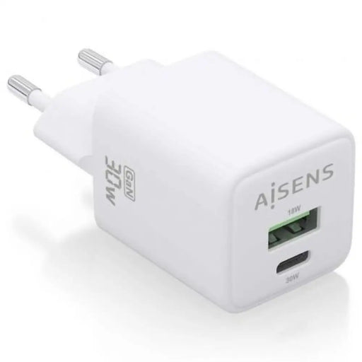 Wall Charger Aisens ASCH-30W2P037-W White 30 W (1 Unit) - Електроника Телефони и таблети<<<Компютри|