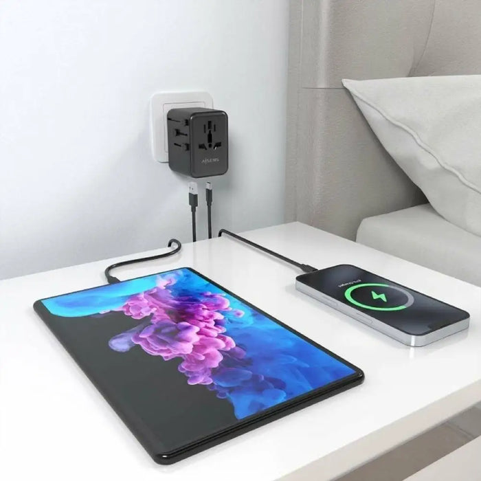 Wall Charger Aisens ASPS-2A2C08-BK 25 W Black - Електроника Телефони и таблети<<<Компютри| Електроника<<<BigBuy&&&USB