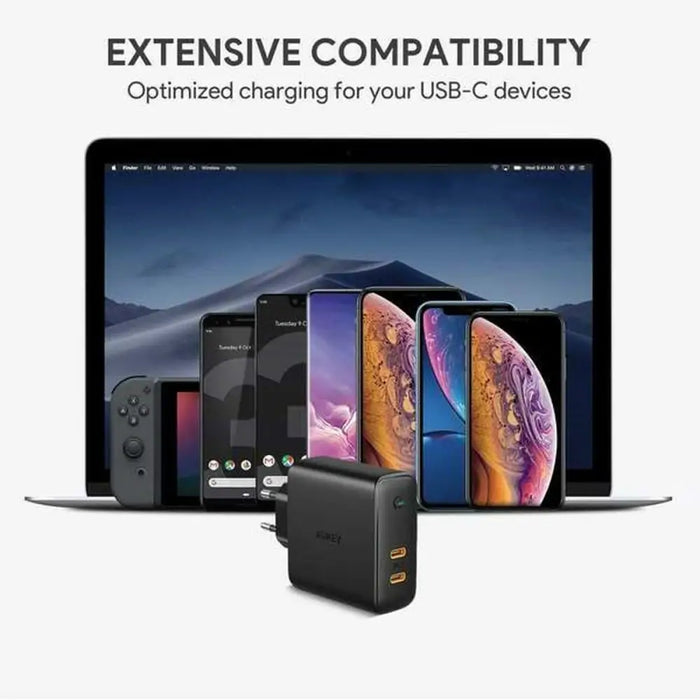 Wall Charger Aukey PA-D5 Black - USB зарядни и кабели<<<Електроника Телефони и таблети<<<Компютри|