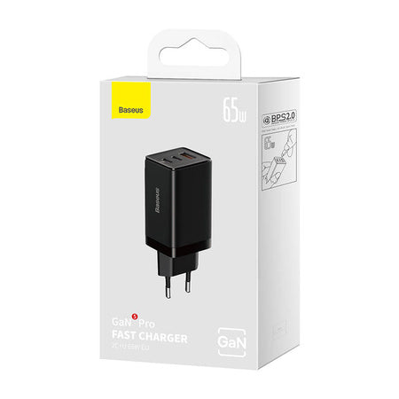 Wall charger Baseus GaN5 Pro 2xUSB-C + USB 65W (black) - mains chargers<<<Chargers<<<GSM Accessories<<<InnproXML&&&Cell