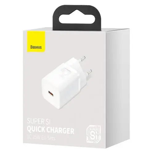 Wall charger Baseus Super Si Quick Charger 1C 25W (white) - Travel Charger<<<Accessories<<<Основна<<<DunaXML&&&mains