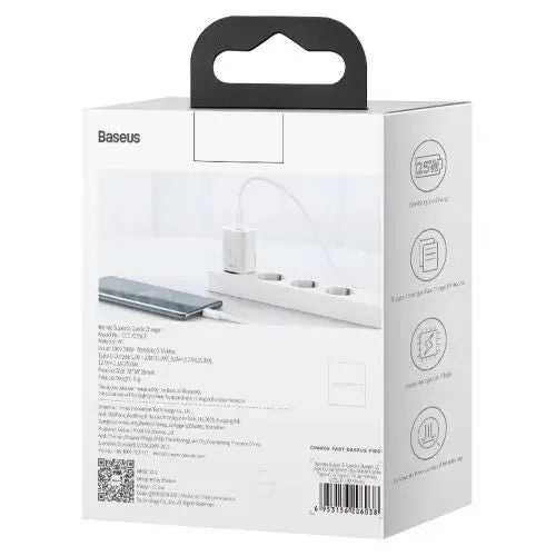 Wall charger Baseus Super Si Quick Charger 1C 25W (white) - Travel Charger<<<Accessories<<<Основна<<<DunaXML&&&mains