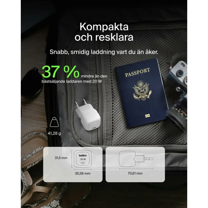 Wall Charger Belkin WCA009KQWH White 20 W - Компютър Мрежи и компоненти<<<Компютри| Електроника<<<BigBuy&&&Батерии за