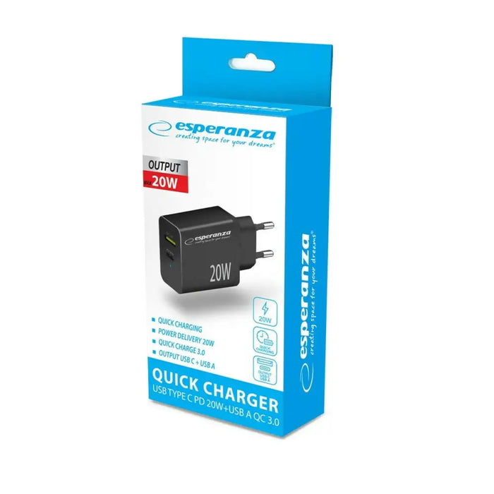 Wall Charger Esperanza EZC105K Black - USB зарядни и кабели<<<Електроника Телефони и таблети<<<Компютри|