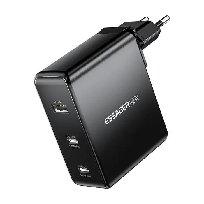 Wall charger Essager ECT2CA-MQB01-Z 2xUSB-C USB-A 140W (black) - mains chargers<<<Chargers<<<GSM Accessories<<<InnproXML