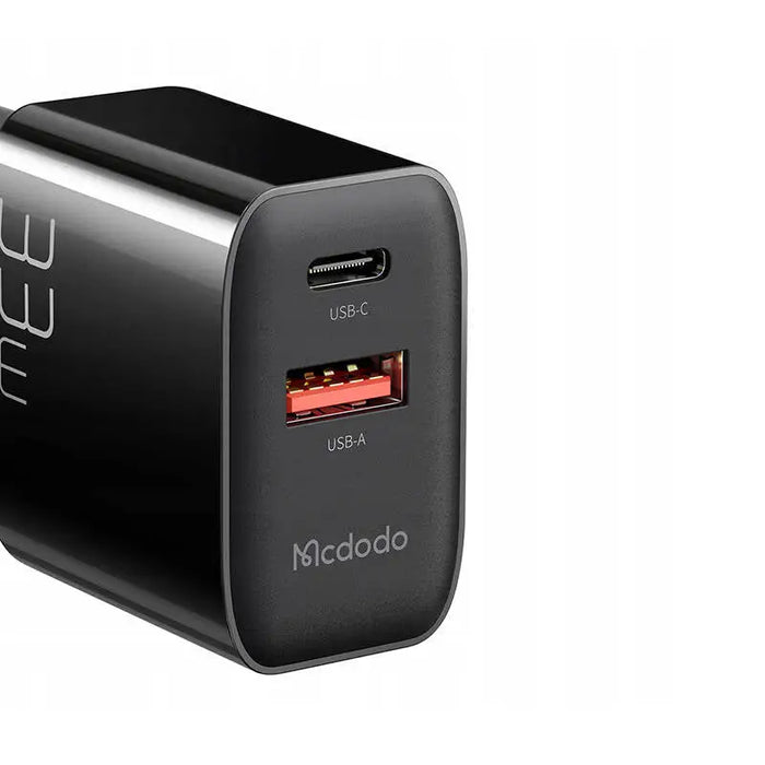 Wall charger Mcdodo CH-0922 USB + USB-C 33W + USB-C cable (black) - mains chargers<<<Chargers<<<GSM