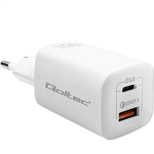 Wall Charger Qoltec 50765 White 65 W - USB зарядни и кабели<<<Електроника Телефони и таблети<<<Компютри|