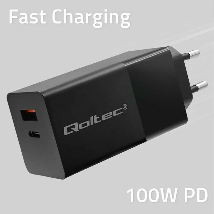 Wall Charger Qoltec 52382 Black 100 W (1 Unit) - USB зарядни и кабели<<<Електроника Телефони и таблети<<<Компютри|