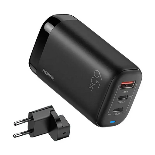 Wall charger Remax RP-U55 2x USB-C USB EU 65W (black) - mains chargers<<<Chargers<<<GSM Accessories<<<InnproXML