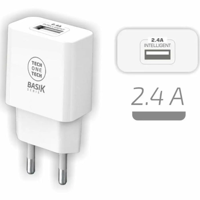 Wall Charger Tech One Tech TEC2904 White - Електроника Телефони и таблети<<<Компютри| Електроника<<<BigBuy&&&USB