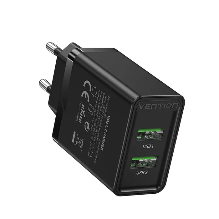 Wall Charger Vention FBAB0-EU Black 18 W - Електроника Телефони и таблети<<<Компютри| Електроника<<<BigBuy&&&USB